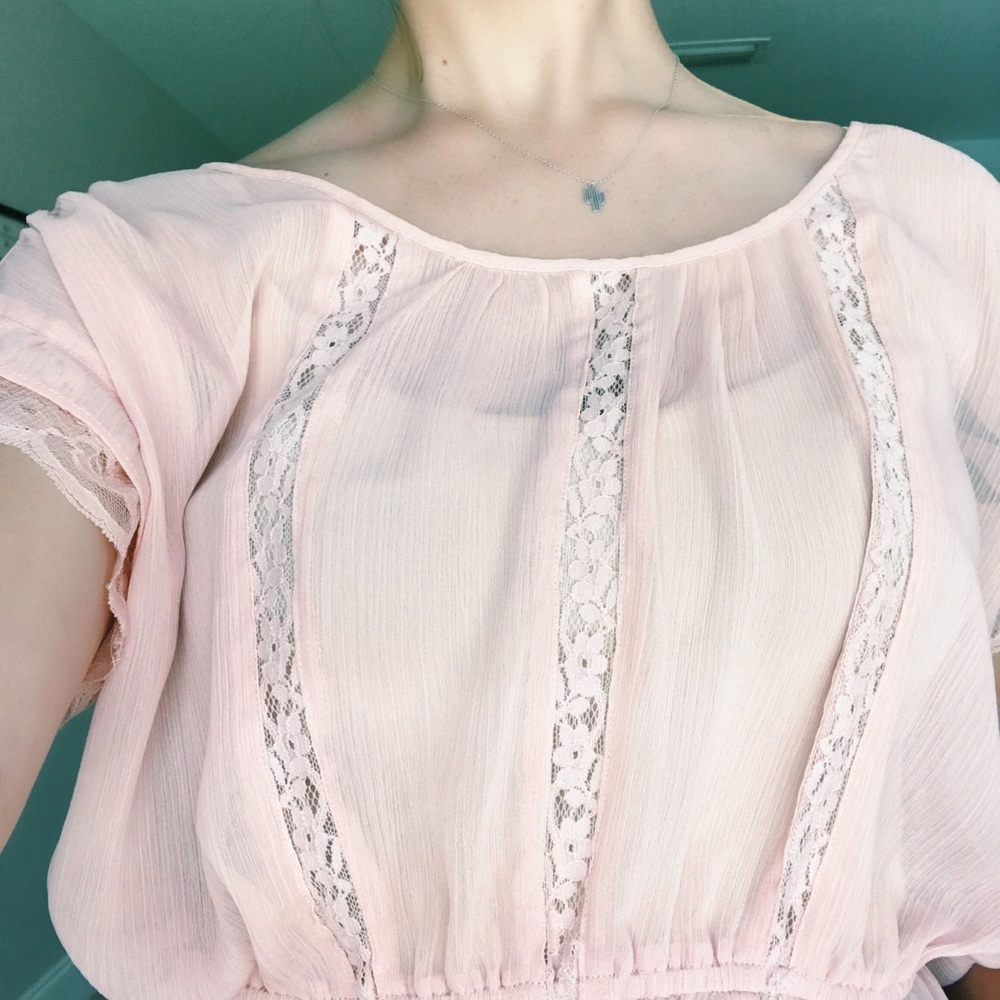 Sheer pink shirt💫
